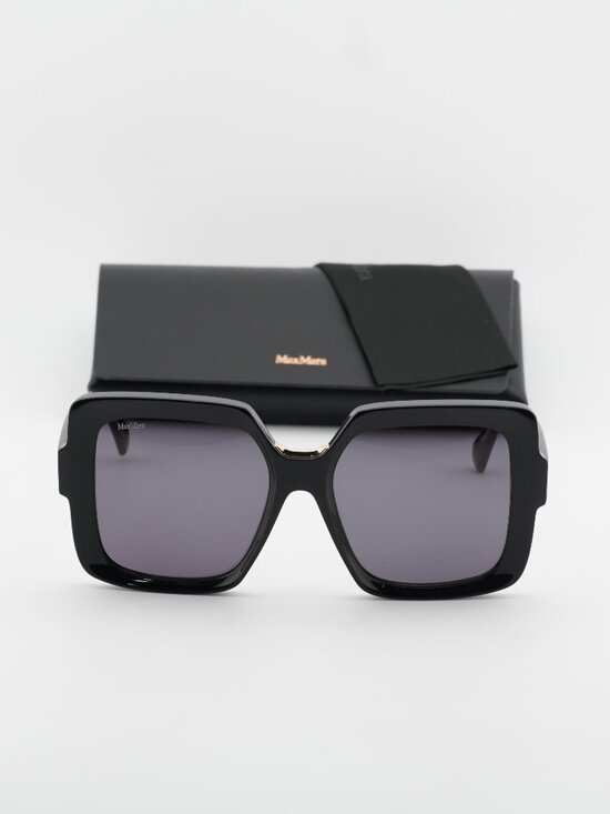 Max Mara 54mm Square Sunglasses Shiny Black / Smoke Max Mara 54mm Square Sunglasses - Black/Smoke | Editorialist main image 4